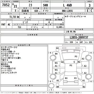 Daihatsu MIRA  с аукциона в Японии