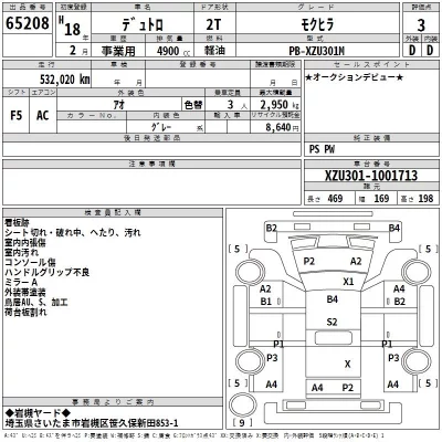 Hino DUTRO  с аукциона в Японии
