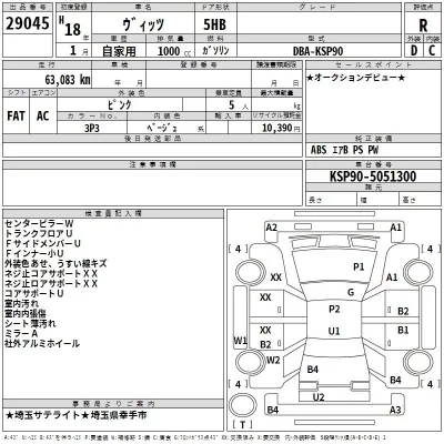 Toyota VITZ  с аукциона в Японии