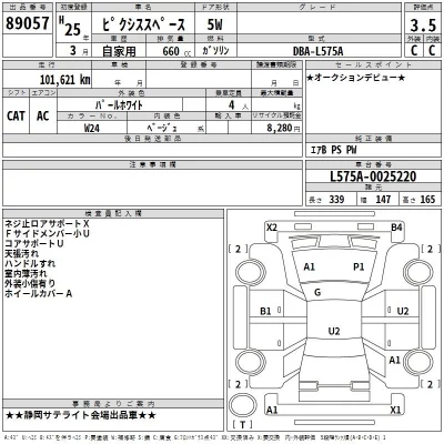 Toyota PIXIS SPACE  с аукциона в Японии