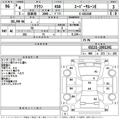 Toyota CROWN  с аукциона в Японии