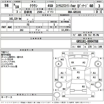 Toyota CROWN  с аукциона в Японии