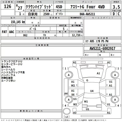 Toyota CROWN  с аукциона в Японии