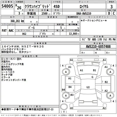 Toyota CROWN  с аукциона в Японии