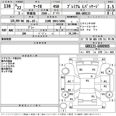 Toyota MARK X  с аукциона в Японии