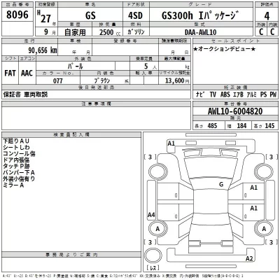 Lexus GS  с аукциона в Японии