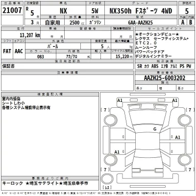 Lexus NX  с аукциона в Японии