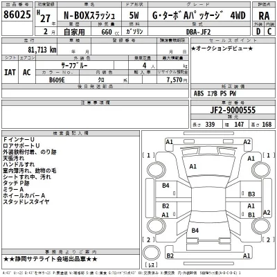 Honda N BOX SLASH  с аукциона в Японии