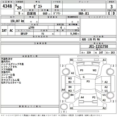 Honda ZEST  с аукциона в Японии