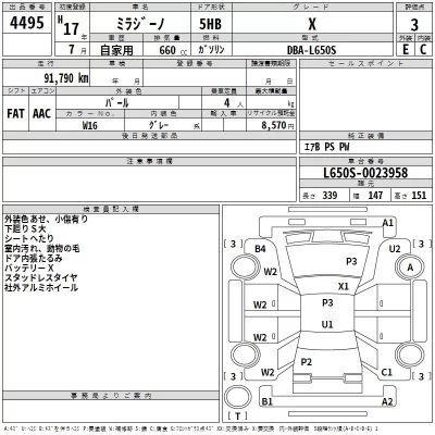 Daihatsu MIRA  с аукциона в Японии