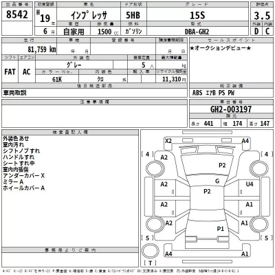 Subaru IMPREZA  с аукциона в Японии