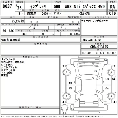 Subaru IMPREZA  с аукциона в Японии