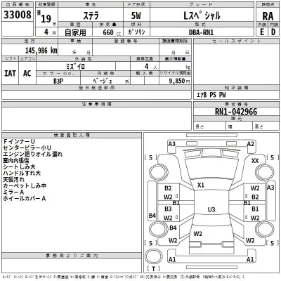 Subaru STELLA  с аукциона в Японии