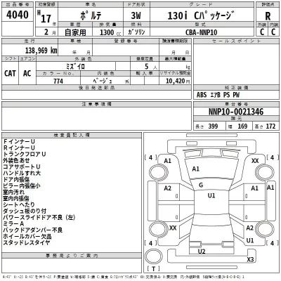 Toyota PORTE  с аукциона в Японии