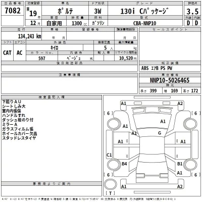 Toyota PORTE  с аукциона в Японии