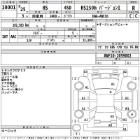 Lexus HS лот № 10001 оценка R  с аукциона в Японии 2
