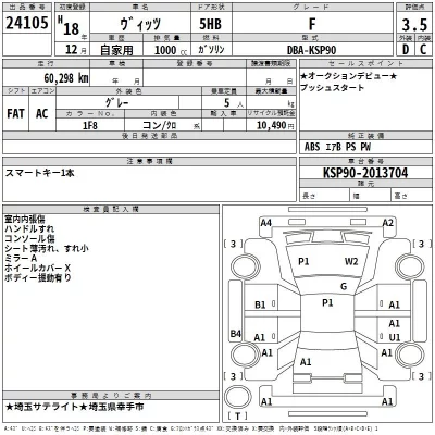 Toyota VITZ  с аукциона в Японии
