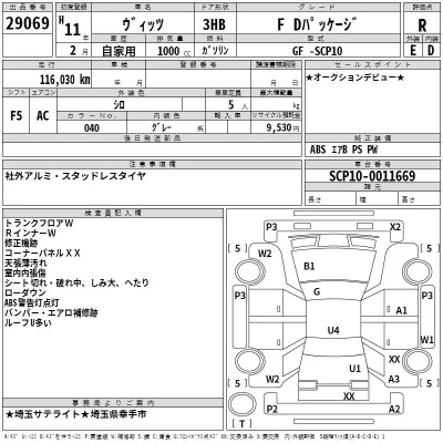 Toyota VITZ  с аукциона в Японии