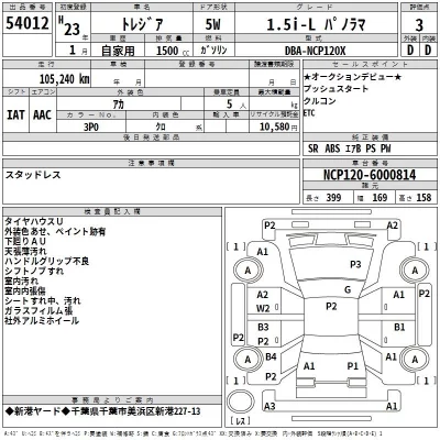 Subaru TREZIA  с аукциона в Японии