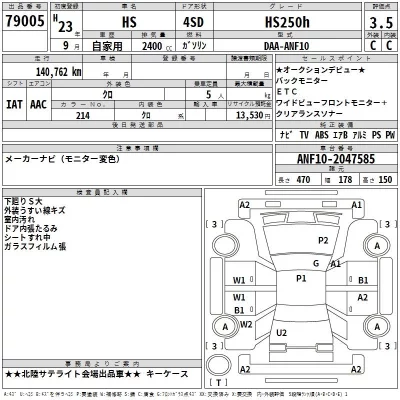 Lexus HS  с аукциона в Японии