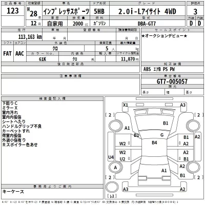 Subaru IMPREZA  с аукциона в Японии