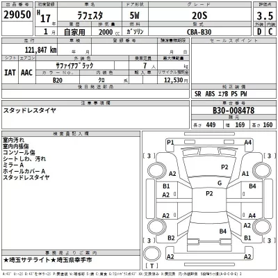 Nissan LAFESTA  с аукциона в Японии