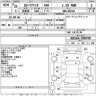 Toyota COROLLA AXIO  с аукциона в Японии
