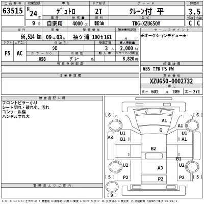 Hino DUTRO  с аукциона в Японии