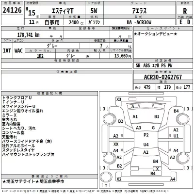 Toyota ESTIMA  с аукциона в Японии