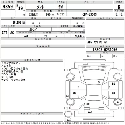 Daihatsu TANTO  с аукциона в Японии