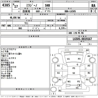 Daihatsu MIRA  с аукциона в Японии