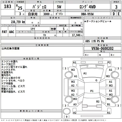 Mitsubishi PAJERO  с аукциона в Японии