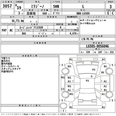 Daihatsu MIRA  с аукциона в Японии
