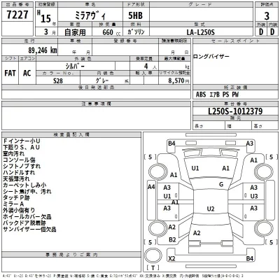Daihatsu MIRA  с аукциона в Японии