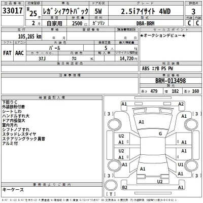 Subaru LEGACY OUTBACK  с аукциона в Японии