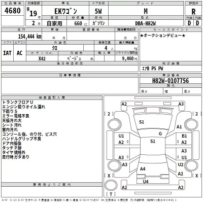 Mitsubishi EK WAGON  с аукциона в Японии