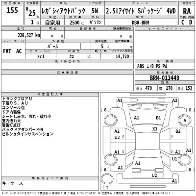 Subaru LEGACY OUTBACK  с аукциона в Японии