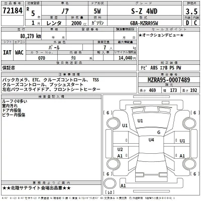 Toyota NOAH  с аукциона в Японии