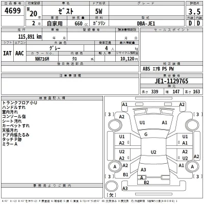 Honda ZEST  с аукциона в Японии