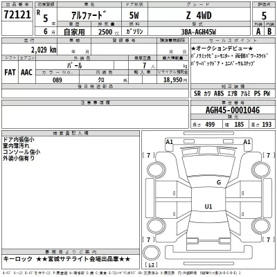 Toyota ALPHARD  с аукциона в Японии