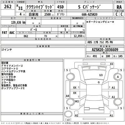 Toyota CROWN  с аукциона в Японии
