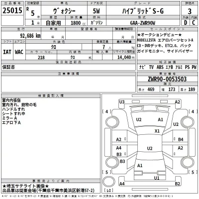Toyota VOXY  с аукциона в Японии
