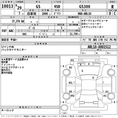 Lexus GS  с аукциона в Японии