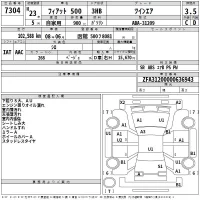 Fiat 500 лот № 7304 оценка 3.5  с аукциона в Японии 2