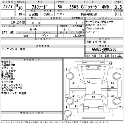 Toyota ALPHARD  с аукциона в Японии