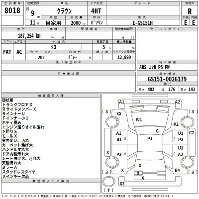 Toyota CROWN  с аукциона в Японии