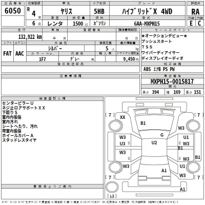 Toyota YARIS  с аукциона в Японии