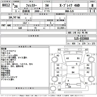 Subaru FORESTER  с аукциона в Японии