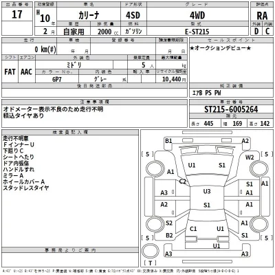 Toyota CARINA  с аукциона в Японии