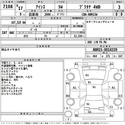 Toyota ISIS  с аукциона в Японии